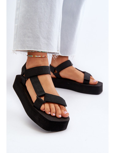 Boto Черни дамски сандали на платформа Edireda