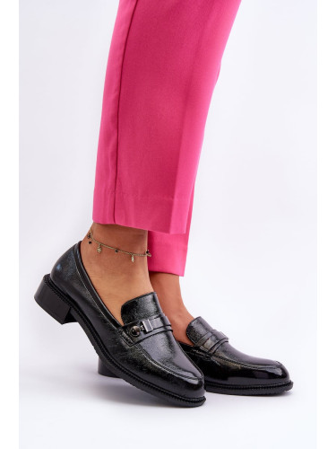 Women's Patented Black Loafers Nerilaja