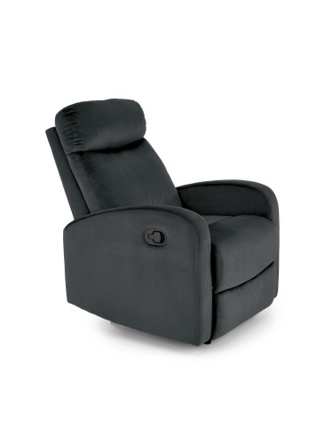 Разтегателен фотьойл с функция люлка - черен
