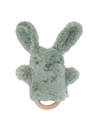 O.B Designs Bunny Soft Rattle Toy плюшена играчка с дрънкалка Sage 3m+ 1 бр.