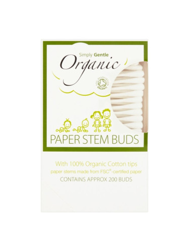Simply Gentle Organic Paper Stem Buds клечки за уши 200 бр.