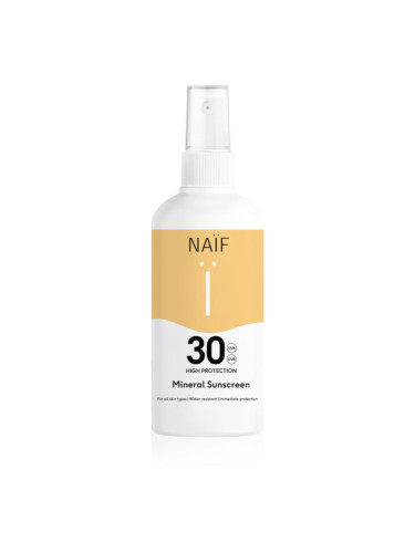 Naif Sun Mineral Sunscreen SPF 30 слънцезащитен спрей SPF 30 водоустойчив 175 мл.