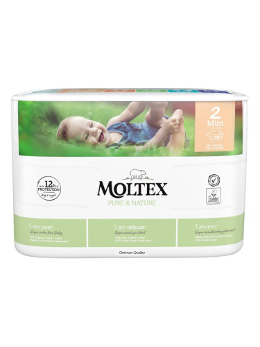 Moltex Pure & Nature Mini Size 2 еднократни ЕКО пелени 3-6 kg 38 бр.