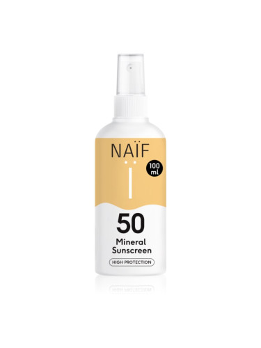 Naif Sun Mineral Sunscreen SPF 50 слънцезащитен спрей SPF 50 100 мл.