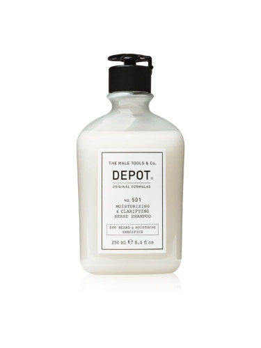 DEPOT 500 BEARD & MOUSTACHE SPECIFICS NO. 501 MOISTURIZING & CLARIFYING BEARD SHAMPOO хидратиращ шампоан за брадата 250 мл.