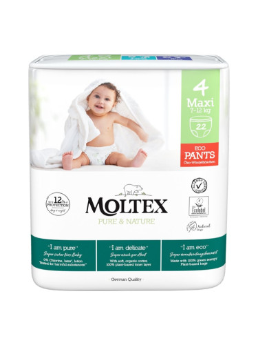 Moltex Pure & Nature Maxi Size 4 еднократни пелени гащички 7-12 kg 22 бр.