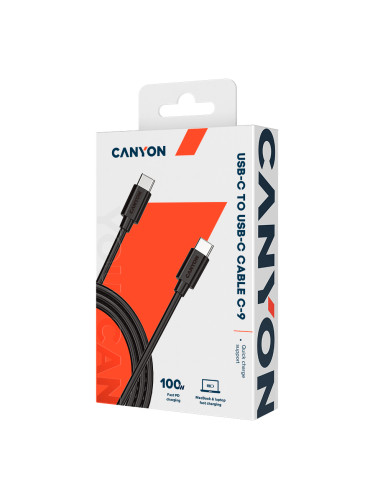 CANYON C-9, 100W, 20V/ 5A, typeC to Type C, 1.2M with Emark, Power wir