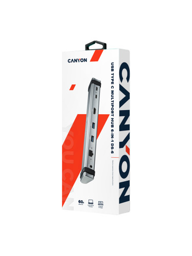 CANYON DS-6, Multiport Docking Station with 7 ports: 2*Type C+1*HDMI+2