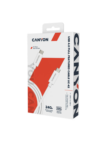 CANYON UC-42, cable, U4-CC-5A2M-E, USB4 TYPE-C to TYPE-C cable assembl