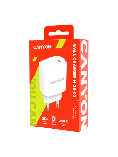 CANYON H-20, PD 20W Input: 100V-240V, Output: 1 port charge: USB-C:PD 