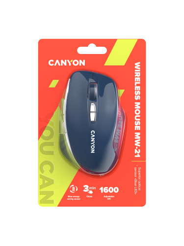 CANYON MW-21, 2.4 GHz Wireless mouse ,with 7 buttons, DPI 800/1200/16