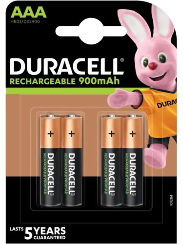 Акумулаторна батерия DURACELL R03 AAA, 900mAh NiMH, 1.2V, 4 бр. в опак
