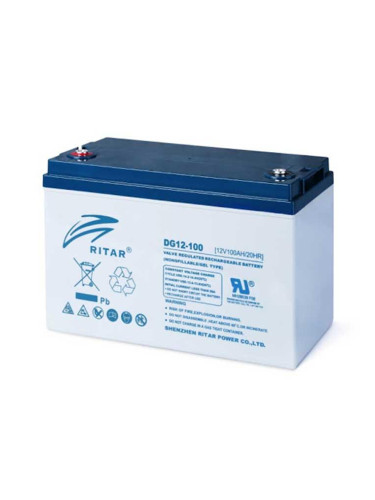 Оловна гелова батерия RITAR (DG12-100), 12V, 100Ah, F12/M8, За соларни