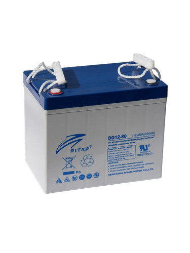Оловна гелова батерия RITAR (DG12-80), 12V, 80Ah, F15/M6 / F11/M6, За 