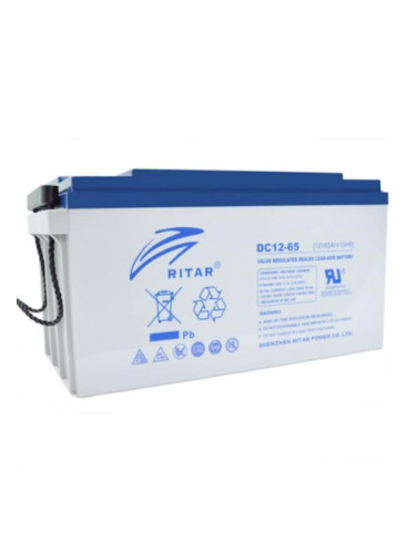 Оловна AGM Deep cycle батерия RITAR (DC12-65), 12V, 65Ah, 350 / 167 /