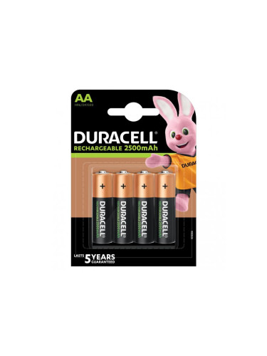 Акумулаторна батерия DURACELL R6 AA, 2500mAh NiMH, 1.2V, 4 бр. в опако