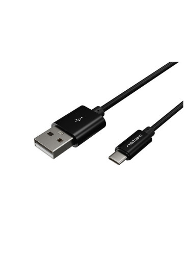 Кабел Natec USB-C(M) -> USB-A (M) 2.0 cable 1m. Black nylon