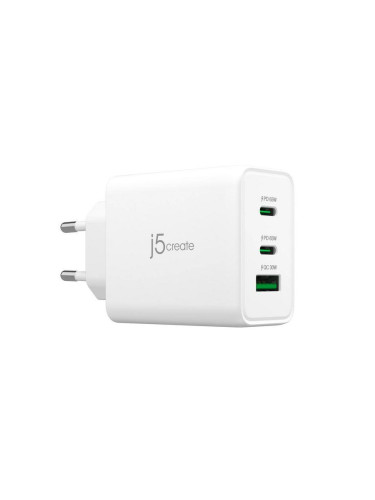 Мрежово зарядно 220V j5create JUP3365E 65W, 3 порта, USB-C, USB-A