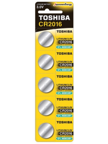Батерия CR2016 Toshiba 5бр.