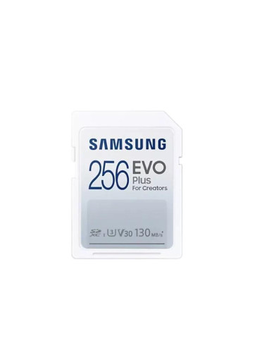 Карта памет Samsung EVO Plus, SD Card, 256GB, Бяла