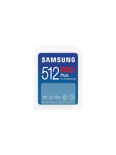 Карта памет Samsung PRO Plus, SD Card, 512GB, Бяла
