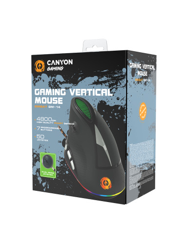 CANYON Emisat GM-14, Wired Vertical Gaming Mouse with 7 programmable b