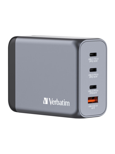 Зарядно устройство Verbatim GNC-200 GaN Charger 4 Port 200W USB A/C (E