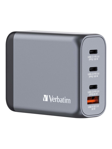Зарядно устройство Verbatim GNC-100 GaN Charger 4 Port 100W USB A/C (E