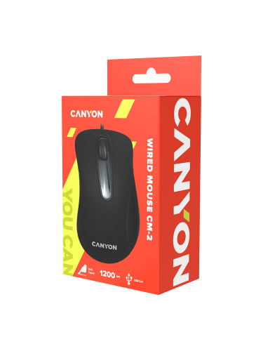 CANYON CM-2 Wired Optical Mouse with 3 buttons, 1200 DPI optical techn