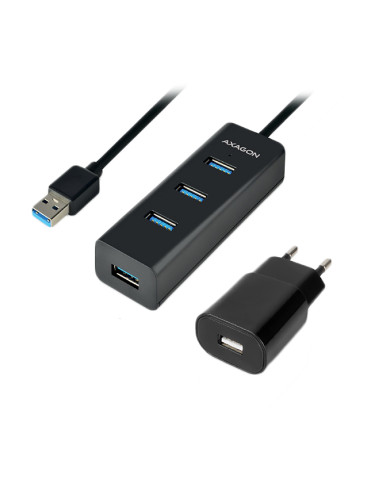 AXAGON HUE-S2BP 4x USB3.0 Charging Hub 1.2m Cable, MicroUSB Charging, 