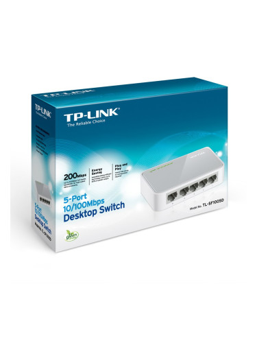 Switch TP-Link TL-SF1005D, 5-Port RJ45 10/100Mbps desktop switch, Fanl