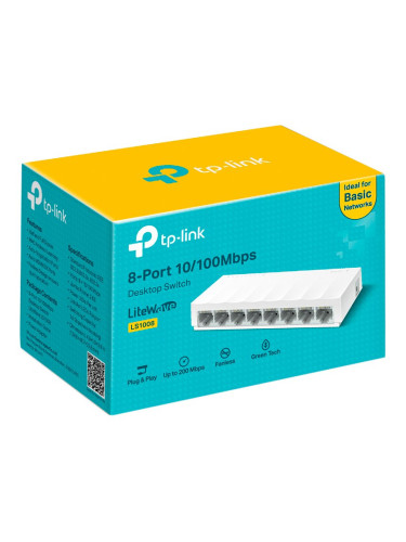 TP-Link LiteWave 8-Port 10/100Mbps Desktop Switch, 8 10/100Mbps RJ45 P