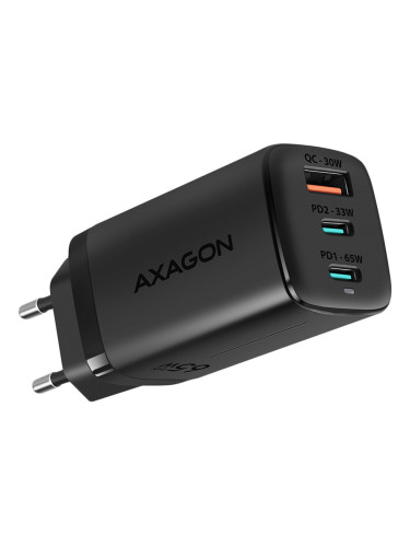 Axagon GaN wallcharger <240V / 3x port (USB + dual USB-C), PD3.0/QC4+/