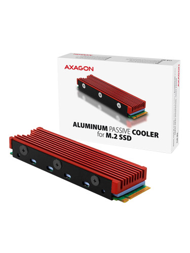 AXAGON CLR-M2 passive - M.2 SSD, 80mm SSD, ALU body, silicone thermal 