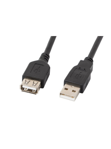 Кабел Lanberg extension cable USB 2.0 AM-AF, 70cm, black
