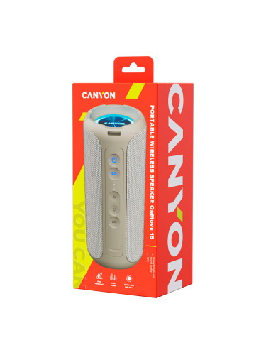 CANYON OnMove 15, Bluetooth speaker,Beige, IPX6,2*20W,7.4V 2600mah bat