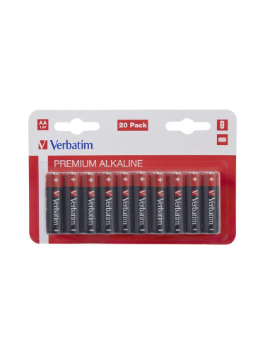 Батерия Verbatim ALKALINE BATTERY AA 20 PACK (HANGCARD)