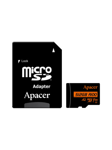 Apacer карта памет microSDXC 128GB UHS-I U3 V30 A2, Adapter - AP128GMC
