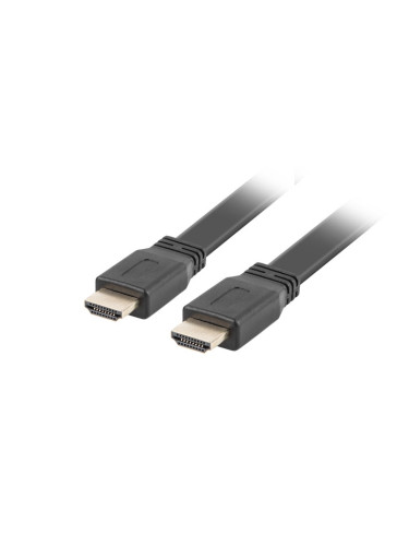 Кабел Lanberg HDMI M/M V2.0 cable 1m, 4K flat, black