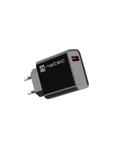 Адаптер Natec USB Charger Ribera 1X USB-A 18W, Black
