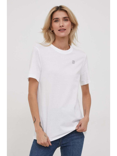 Памучна тениска Calvin Klein Jeans в бяло J20J223226
