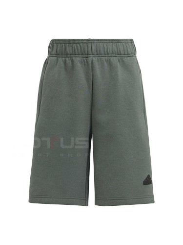 ДЕТСКИ КЪСИ ПАНТАЛОНИ ЗА МОМЧЕ ADIDAS IS4937 J ZNE SHORTS СИВО-ЗЕЛЕНИ