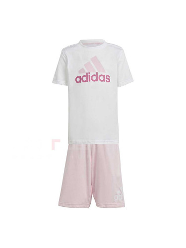 ДЕТСКИ СПОРТЕН ЕКИП ЗА МОМИЧЕ ADIDAS IQ4089 LK BL CO T SET БЯЛ/РОЗОВ