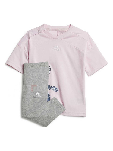 ДЕТСКИ СПОРТЕН ЕКИП ЗА МОМИЧЕ ADIDAS IS3764 I BLUV G SET РОЗОВ/СИВ