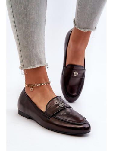 Women's flat-heeled loafers Black Sylvaine