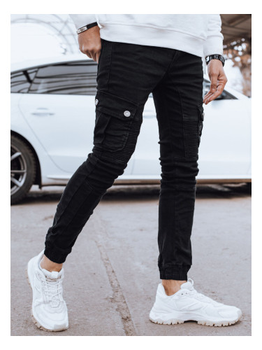 Men's Black Denim Cargo Pants Dstreet