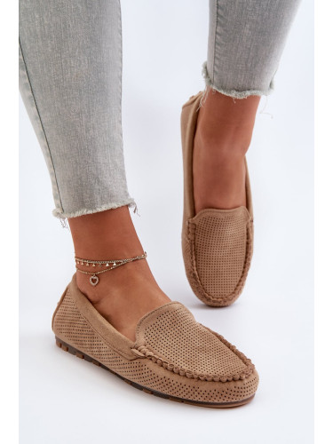 Women's suede loafers dark beige Ranica
