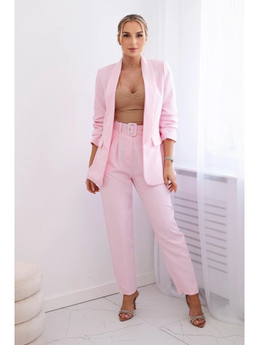 Elegant jacket and trouser set candy pink