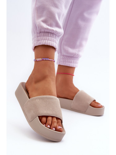 BIG STAR SHOES Дамски велурени сандали на платформа Big Star