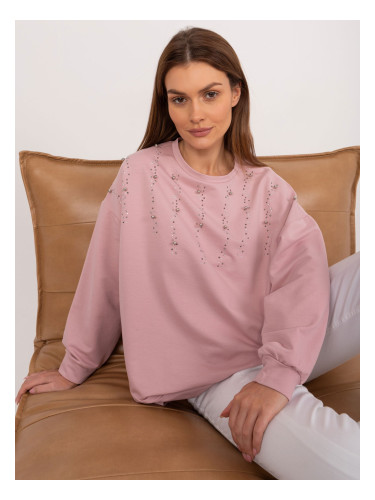 Dusty Pink Asymmetrical Hoodless Sweatshirt